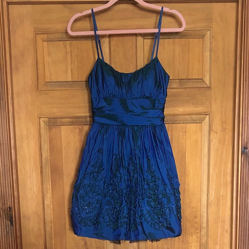 NWOT B. Darlin Dark Blue Iridescent Cocktail Dress